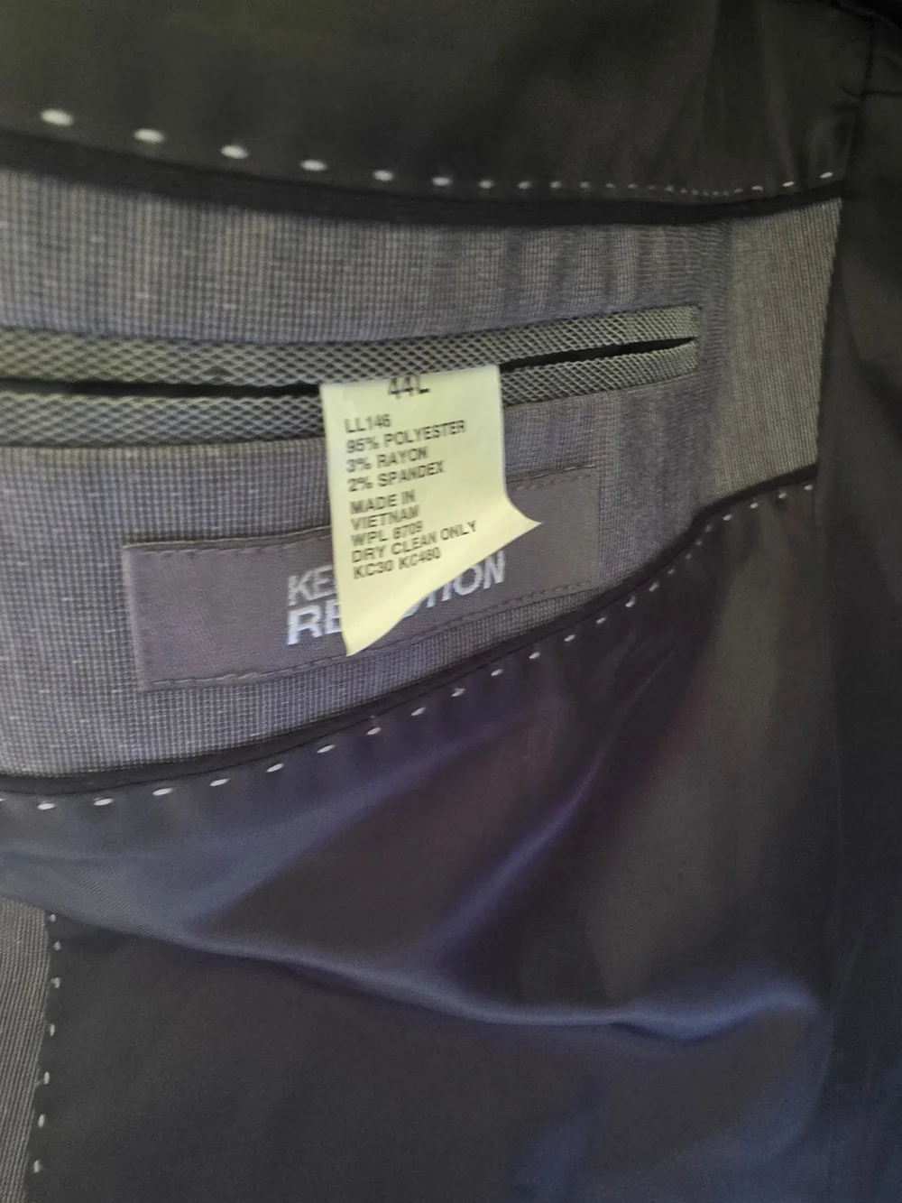 Kenneth Cole Reaction Gray Blazer with Black Trim